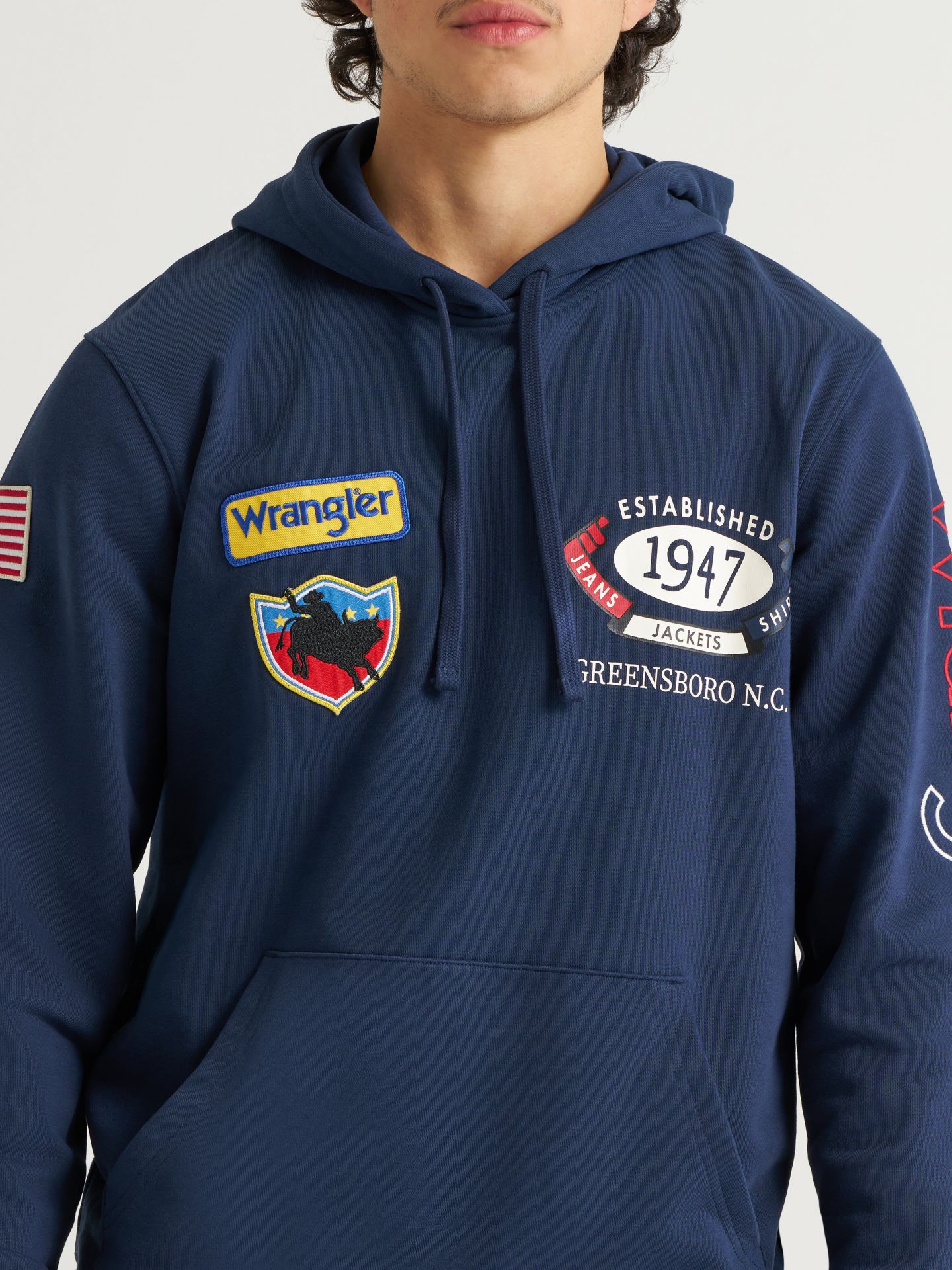 Мужское худи Wrangler Americana, цвет: Тёмно-синий — фото 7