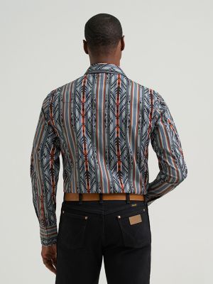Men's Checotah&reg; Long Sleeve Western Snap Printed Shirt in Ridge Blue alternative view 2