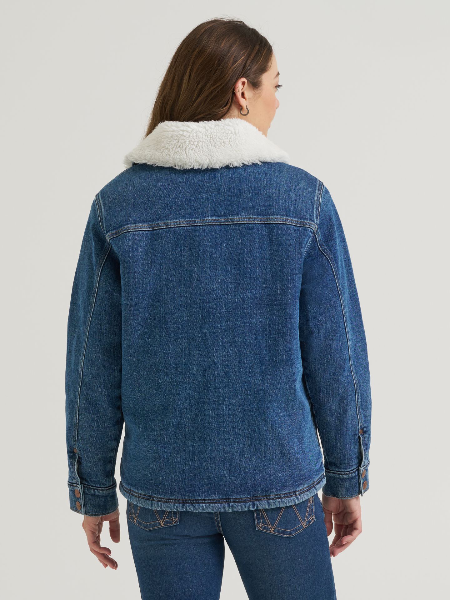 Женская куртка Wrangler Wrange Denim Sherpa, цвет: Джинсовый — фото 3
