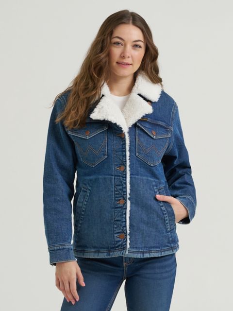 Женские куртки Wrangler Women's Wrangler Wrange Denim Sherpa Jacket