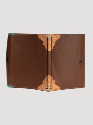 Women's Tooled Contrast Leather Journal:Cognac:One Size alternative view 3