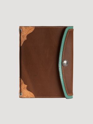 Women's Tooled Contrast Leather Journal:Cognac:One Size main view