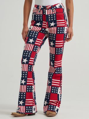 Wrangler&reg; x 250 Years of America Retro Bailey Flare Print Jean