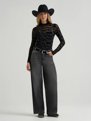 Women's Wrangler Sheer Mock Neck Top
