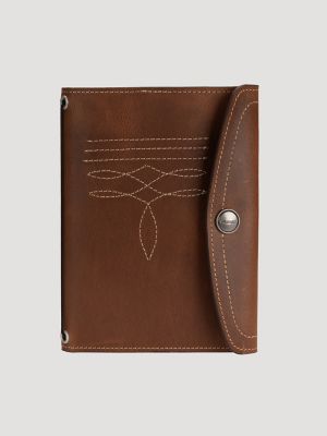 Womens Boot Stich Leather Journal:Cognac:One Size main view