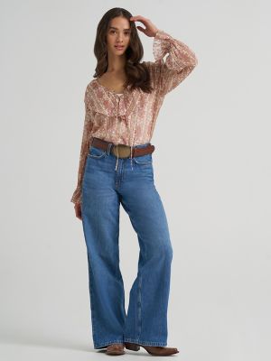 Women's Puff Sleeve Ruffled Blouse
