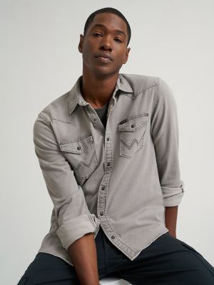 Men's Iconic Denim Shirt in Light Grey Denim