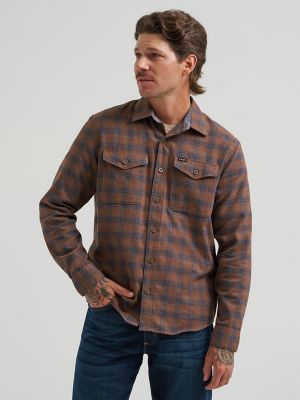 Men's Flannel Plaid Shirt in Soft Silt