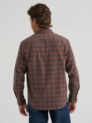 Men's Flannel Plaid Shirt in Soft Silt