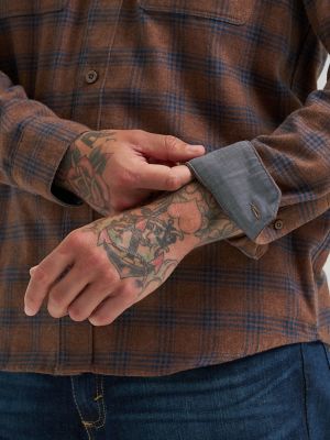 Men's Flannel Plaid Shirt in Soft Silt