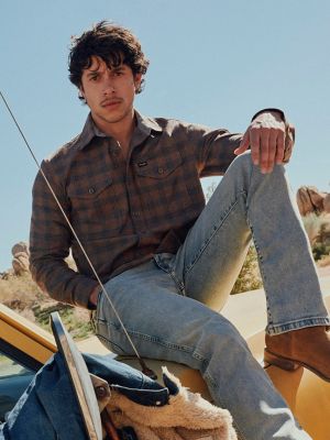 Men's Flannel Plaid Shirt in Soft Silt