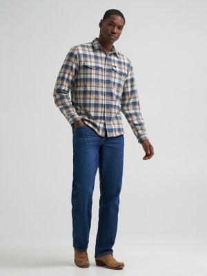 Men's Flannel Plaid Shirt in Blue Teal