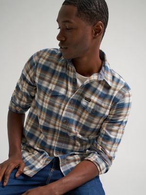 Men's Flannel Plaid Shirt in Blue Teal