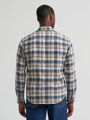 Men's Flannel Plaid Shirt in Blue Teal