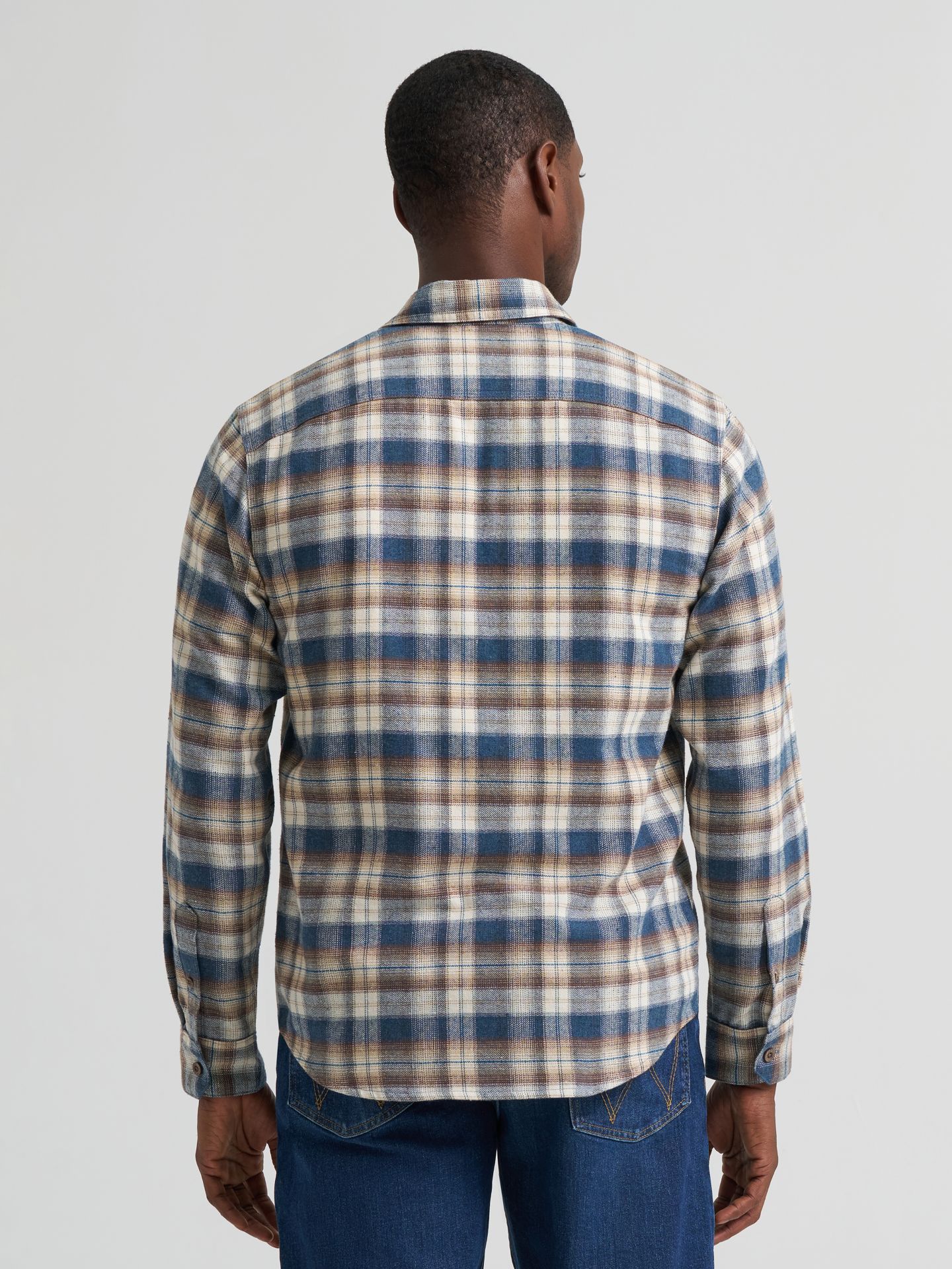 Мужская рубашка Wrangler Flannel Plaid, цвет: Синий бирюзовый — фото 5