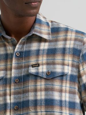 Men's Flannel Plaid Shirt in Blue Teal