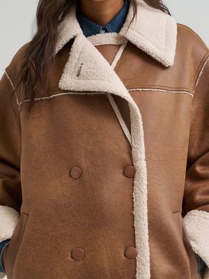 Women&rsquo;s Faux Leather Wrange Coat