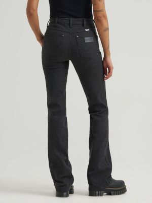 Women's Dallas Bootcut Croc Jean in Grey/Black alternative view 2