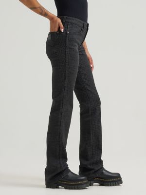 Women's Dallas Bootcut Croc Jean in Grey/Black alternative view 4