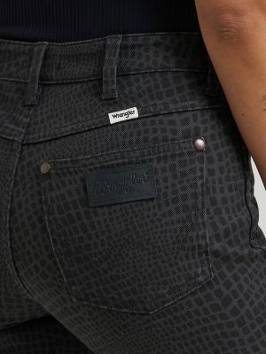 Women's Dallas Bootcut Croc Jean in Grey/Black alternative view 6