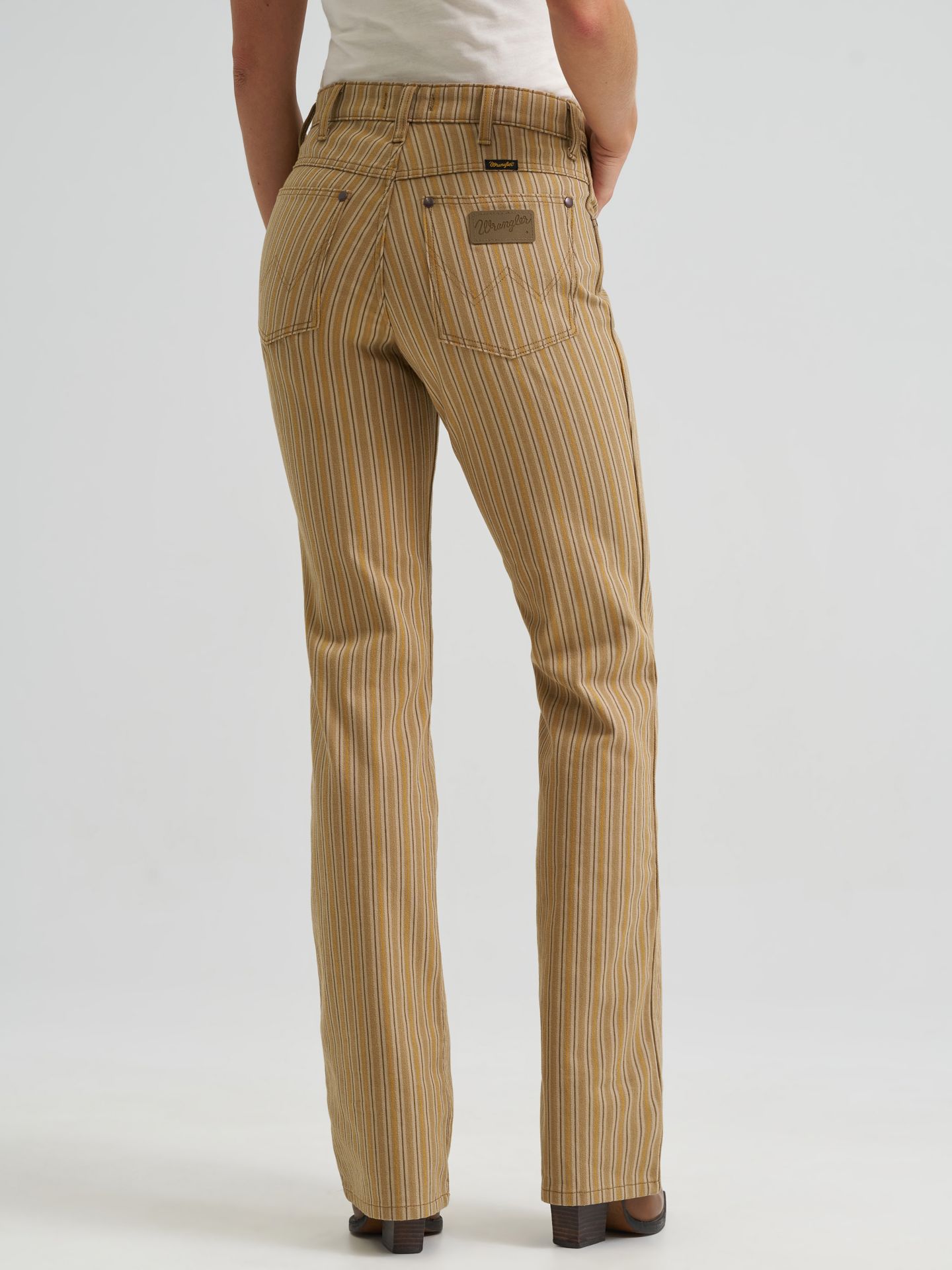 Женские джинсы Wrangler Stripe Wrancher, цвет: Рыжевато-коричневый / Белый — фото 2