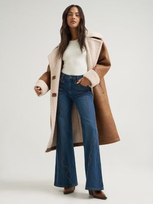 Women's Embroidered 70's Flare Jean