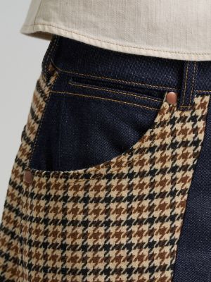 Women's Houndstooth Cowboy Barrel Jean in Rinse alternative view 6