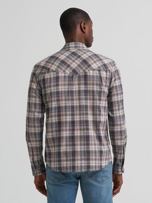 Men's Broken Twill Plaid Shirt in Dove