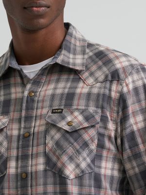 Men's Broken Twill Plaid Shirt in Dove
