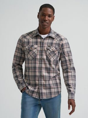 Men's Broken Twill Plaid Shirt in Dove