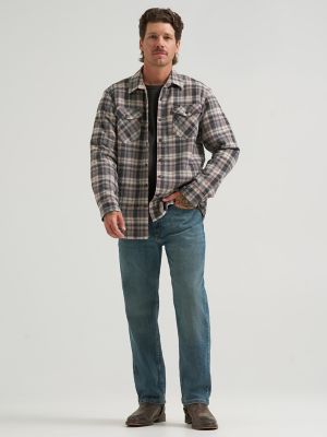 Мужские куртки Wrangler Men's Heavyweight Sherpa Lined Plaid Shirt Jacket — фото 2