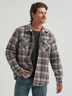 Мужские куртки Wrangler Men's Heavyweight Sherpa Lined Plaid Shirt Jacket — фото 3