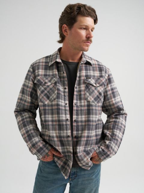 Мужские куртки Wrangler Men's Heavyweight Sherpa Lined Plaid Shirt Jacket