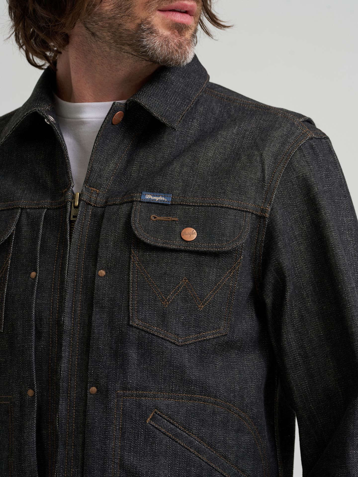 Мужская куртка Wrangler Selvedge Blue Bell, цвет: Чёрный — фото 7