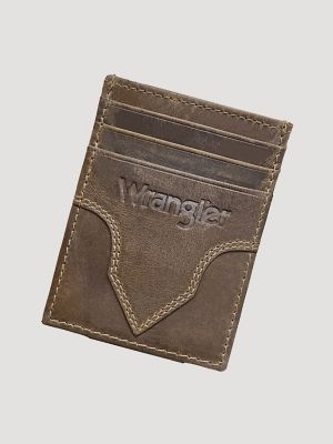 Embossed Leather Yoke Magnetic Money Clip