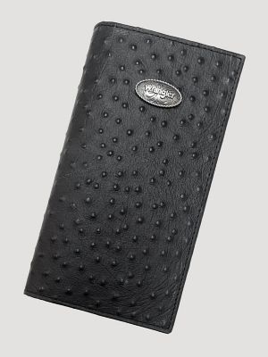 Embossed Ostrich Leather Checkbook