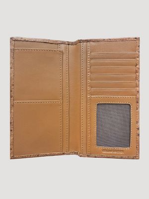 Embossed Ostrich Leather Checkbook