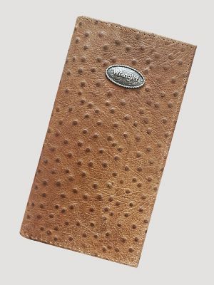 Embossed Ostrich Leather Checkbook