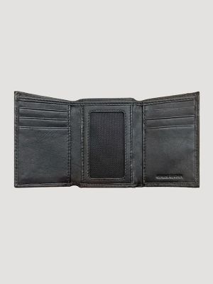 Embossed Ostrich Leather Trifold Wallet