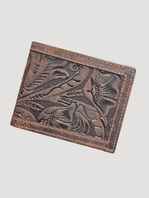 Texas Rose Leather Trim Bifold Wallet
