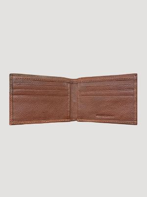 Distressed Leather and Concho Bifold Wallet