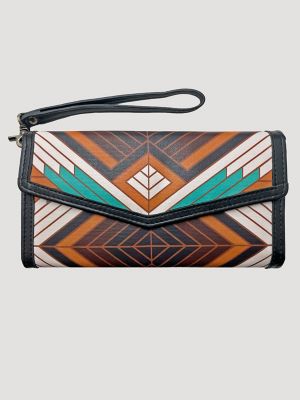 Southwest Quilt Pattern Wristlet in Black