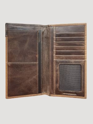 Embossed Leather Yoke Checkbook
