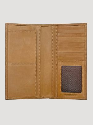 Canvas Southwest Print Leather Trim Checkbook