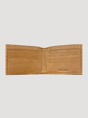 Canvas Southwest Print Leather Trim Bifold Wallet