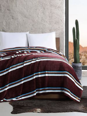 Wrangler Western Saddle Stripe Queen Blanket NEW Wrangler®