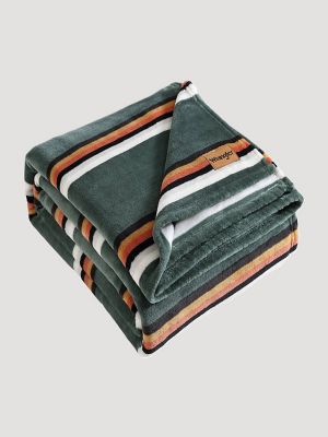 Wrangler Western Saddle Stripe Twin Blanket