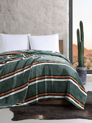 Wrangler Western Saddle Stripe Queen Blanket
