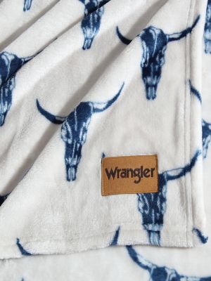 Wrangler Steer Head Twin Blanket:Dark Blue:Twin alternative view 2