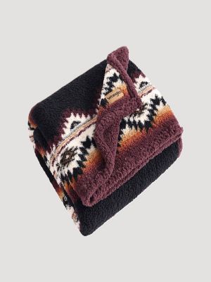 Wrangler Homestead Printed Sherpa Throw